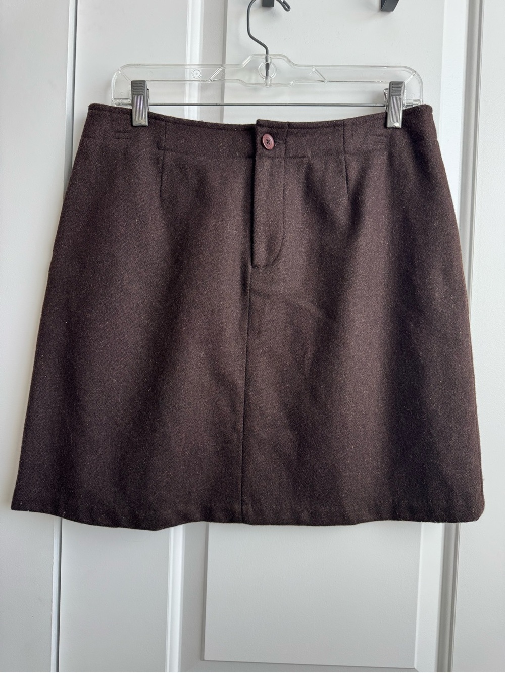 NWT Vintage GAP Dark Brown Wool Blend Mini Skirt 10